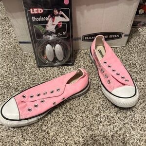 Converse pink all star, and LED light up shoe laces